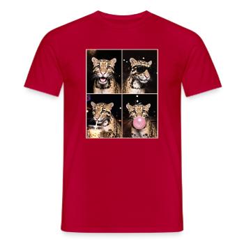 Nebelparder Clouded Leopard - Männer T-Shirt - Rot - Vorne - AI Model Male 178 dark (178cm)