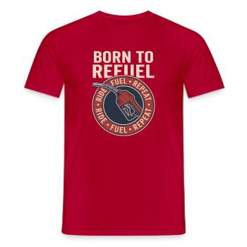 Born to Refuel Vintage Retro Biker Fuel Style - Männer T-Shirt - Rot - Vorne - AI Model Male 178 dark (178cm)