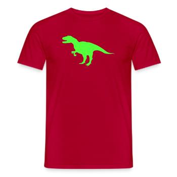 Neon-T-Rex Silhouette - Männer T-Shirt - Rot - Vorne - AI Model Male 178 dark (178cm)