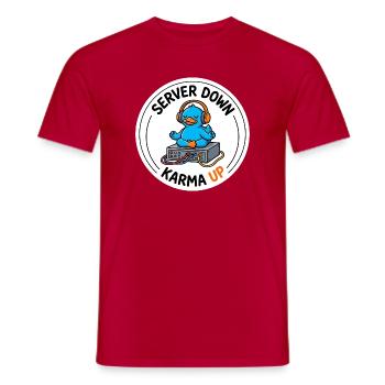 Server down Karma up IT Admin Gelassenheit T-Shirt - Männer T-Shirt - Rot - Vorne - AI Model Male 178 dark (178cm)