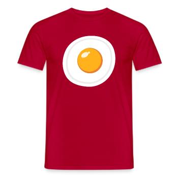 Eikostüm Halloween lustiges Frühstückskostüm - Männer T-Shirt - Rot - Vorne - AI Model Male 178 dark (178cm)