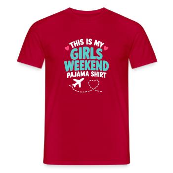 Mädchen-Wochenend-Pyjama-Hemd-Reiseflugzeug - Männer T-Shirt - Rot - Vorne - AI Model Male 178 dark (178cm)