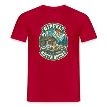 Gipfel Hüttn reicht Berghütte - Männer T-Shirt - Rot - Vorne - AI Model Male 178 dark (178cm)