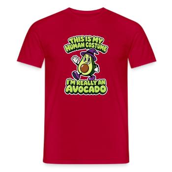 Human Costume Avocado - Halloween Avocado - Männer T-Shirt - Rot - Vorne - AI Model Male 178 dark (178cm)