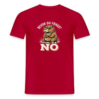 Capybara Bevor Du Fragst No Lustiger Spruch - Männer T-Shirt - Rot - Vorne - AI Model Male 178 dark (178cm)