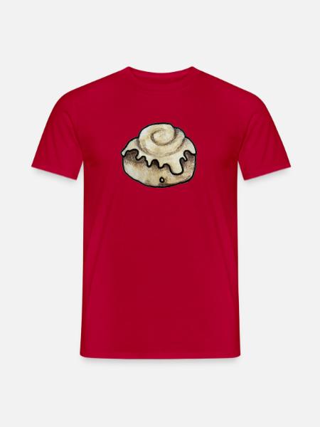 Zimtschnecken-Illustration - Männer T-Shirt - Rot