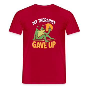 Mein Therapeut hat Frog Tee aufgegeben. - Männer T-Shirt - Rot - Vorne - AI Model Male 178 dark (178cm)