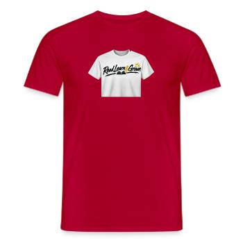 Lies Learn & Grown - Männer T-Shirt - Rot - Vorne - AI Model Male 178 dark (178cm)