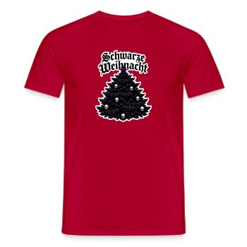 Schwarze Weihnacht Gothic Tannenbaum Fledermaus - Männer T-Shirt - Rot - Vorne - AI Model Male 178 dark (178cm)