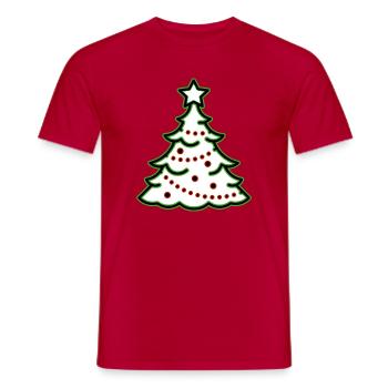 Minimalistischer Tannenbaum Weihnachten Evergreen - Männer T-Shirt - Rot - Vorne - AI Model Male 178 dark (178cm)