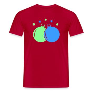 Neon-Weihnachtskugeln Duo - Männer T-Shirt - Rot - Vorne - AI Model Male 178 dark (178cm)