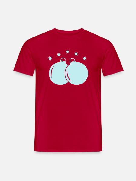 Pastellkugeln Weihnachtsornament - Männer T-Shirt - Rot