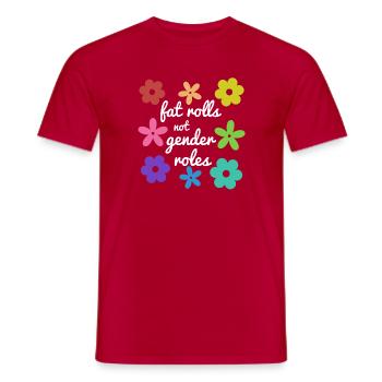 Fat Rolls, keine Geschlechterrollen (weiß) - Männer T-Shirt - Rot - Vorne - AI Model Male 178 dark (178cm)