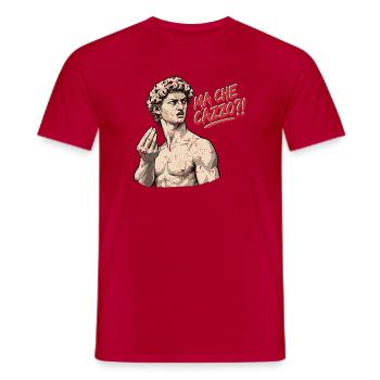Ma Che Cazzo?! – David mit italienischem Temperame - Männer T-Shirt - Rot - Vorne - AI Model Male 178 dark (178cm)