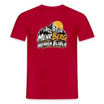 mehr Berg weniga blabla - für echte Wanderer - Männer T-Shirt - Rot - Vorne - AI Model Male 178 dark (178cm)