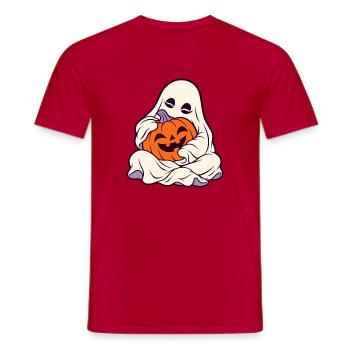 Kuschelige Geisterkürbis Halloween - Männer T-Shirt - Rot - Vorne - AI Model Male 178 dark (178cm)