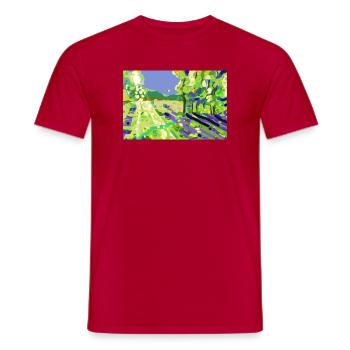 Impressionistische Sonnenlandschaft - Männer T-Shirt - Rot - Vorne - AI Model Male 178 dark (178cm)