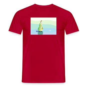 Stift auf pastellfarbener Oberfläche - Männer T-Shirt - Rot - Vorne - AI Model Male 178 dark (178cm)