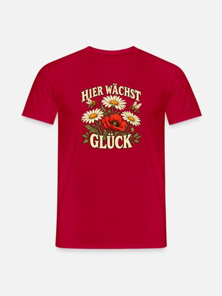 Hier wächst Glück - Männer T-Shirt - Rot