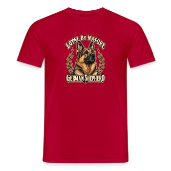 Loyal by Nature – Deutscher Schäferhund-Porträt - Männer T-Shirt - Rot - Vorne - AI Model Male 178 dark (178cm)