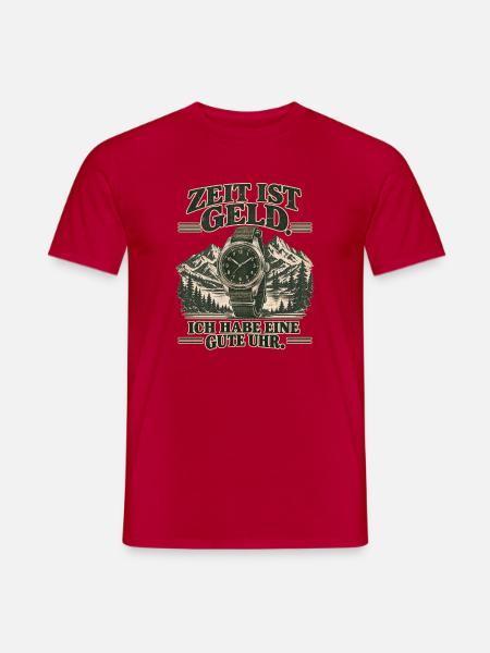 Zeit ist Geld: Gute Uhr Vintage Uhrenfan - Männer T-Shirt - Rot
