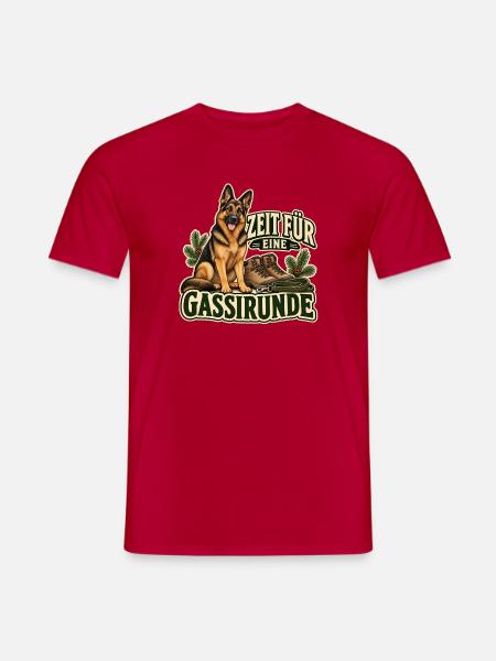 Schäferhund – Zeit für eine Gassirunde Geschenk - Männer T-Shirt - Rot