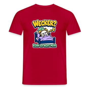 Wecker? Kenn ich nicht mehr - Rente - Männer T-Shirt - Rot - Vorne - AI Model Male 178 dark (178cm)