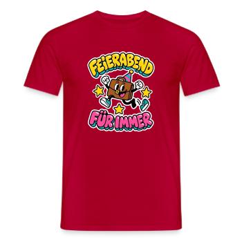 Feierabend für immer - Aktentasche Rente - Männer T-Shirt - Rot - Vorne - AI Model Male 178 dark (178cm)