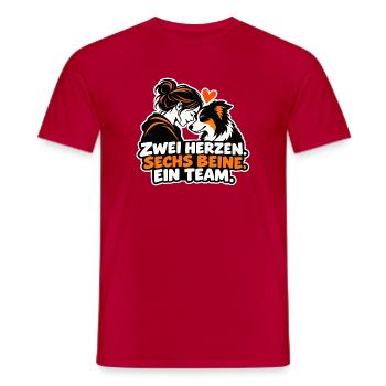 Zwei Herzen Sechs Beine Team - Männer T-Shirt - Rot - Vorne - AI Model Male 178 dark (178cm)
