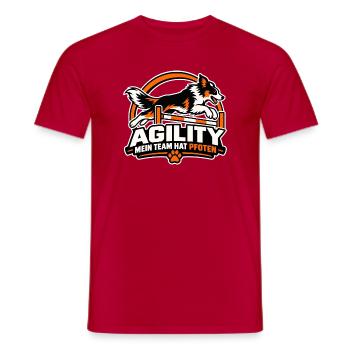 Agility Hund Rally Logo - Männer T-Shirt - Rot - Vorne - AI Model Male 178 dark (178cm)