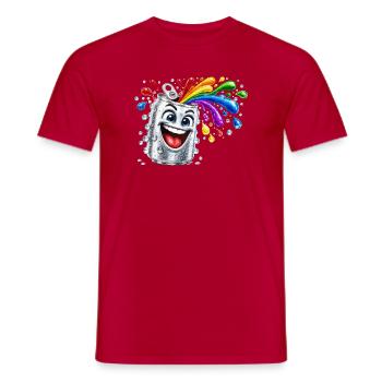 Fröhliche Farbdusche aus Dose - Männer T-Shirt - Rot - Vorne - AI Model Male 178 dark (178cm)