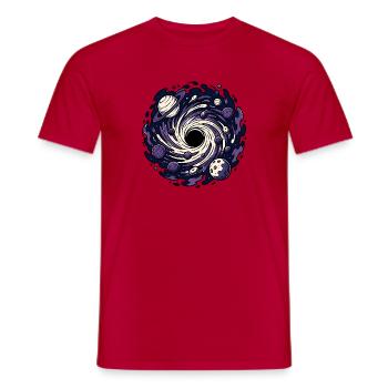 Schwarzes Loch Planet Weltraum Sci-Fi Vektor Shirt - Männer T-Shirt - Rot - Vorne - AI Model Male 178 dark (178cm)