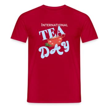 Internationaler Tag des Tees  - Männer T-Shirt - Rot - Vorne - AI Model Male 178 dark (178cm)