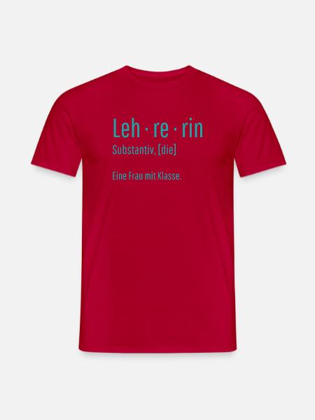 Lehrerin Substantiv Definition Schule Geschenk - Männer T-Shirt - Rot