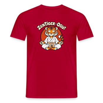 ZenTiger-Osu Taijutsu Cartoon - Männer T-Shirt - Rot - Vorne - AI Model Male 178 dark (178cm)