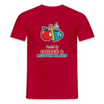 Coffee and Lesson Plans – Lehrer Humor - Männer T-Shirt - Rot - Vorne - AI Model Male 178 dark (178cm)