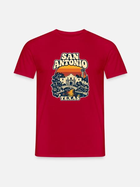 Texas San Antonio Retro - Männer T-Shirt - Rot
