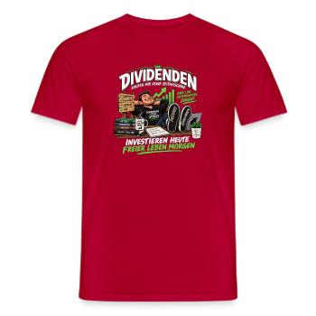 Dividenden kaufen mir keine Zeitmaschine - Männer T-Shirt - Rot - Vorne - AI Model Male 178 dark (178cm)