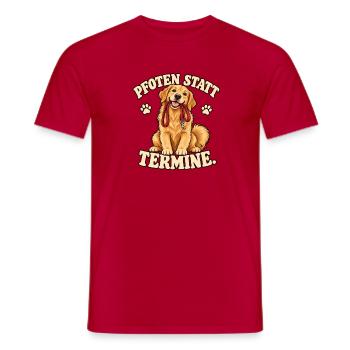 Pfoten statt Termine - Golden Retriever - Männer T-Shirt - Rot - Vorne - AI Model Male 178 dark (178cm)