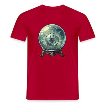 Das Spinnennetz in der Kristallkugel - Männer T-Shirt - Rot - Vorne - AI Model Male 178 dark (178cm)