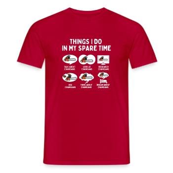 Dinge, die ich in meiner Freizeit tue – lustiges Arboristengeschenk - Männer T-Shirt - Rot - Vorne - AI Model Male 178 dark (178cm)