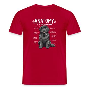 Anatomie eines Neufundländers – Newfie Papa Newfie Mama - Männer T-Shirt - Rot - Vorne - AI Model Male 178 dark (178cm)