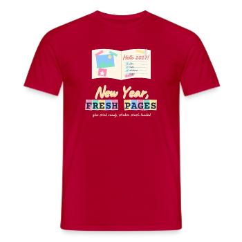Neujahr Frische Seiten Junk Journal Scrapbooking - Männer T-Shirt - Rot - Vorne - AI Model Male 178 dark (178cm)