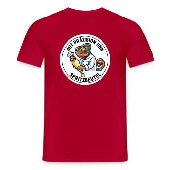 Präzision Spritzbeutel Chamäleon Konditor - Männer T-Shirt - Rot - Vorne - AI Model Male 178 dark (178cm)
