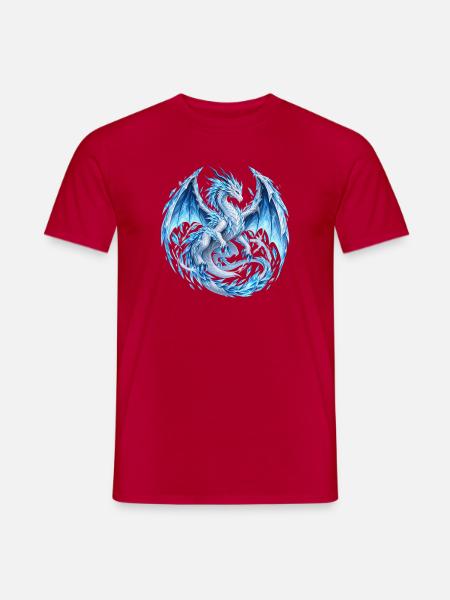 Frostgeborener Kristalldrache - Männer T-Shirt - Rot
