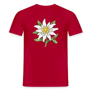 Weiße Blüte mit Marienkäfer - Männer T-Shirt - Rot - Vorne - AI Model Male 178 dark (178cm)