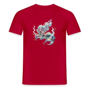 Ozeanische Kuchen-Meerjungfrau - Männer T-Shirt - Rot - Vorne - AI Model Male 178 dark (178cm)