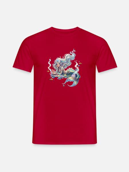 Ozeanische Kuchen-Meerjungfrau - Männer T-Shirt - Rot