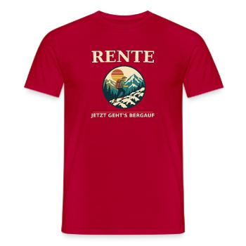 Rente Bergauf Abenteuer - Männer T-Shirt - Rot - Vorne - AI Model Male 178 dark (178cm)