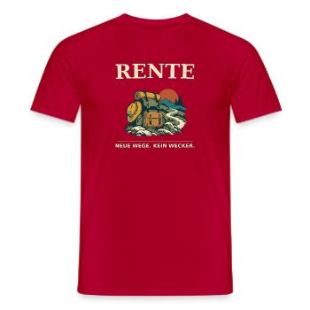 Rente: Neue Wege, kein Wecker - Männer T-Shirt - Rot - Vorne - AI Model Male 178 dark (178cm)